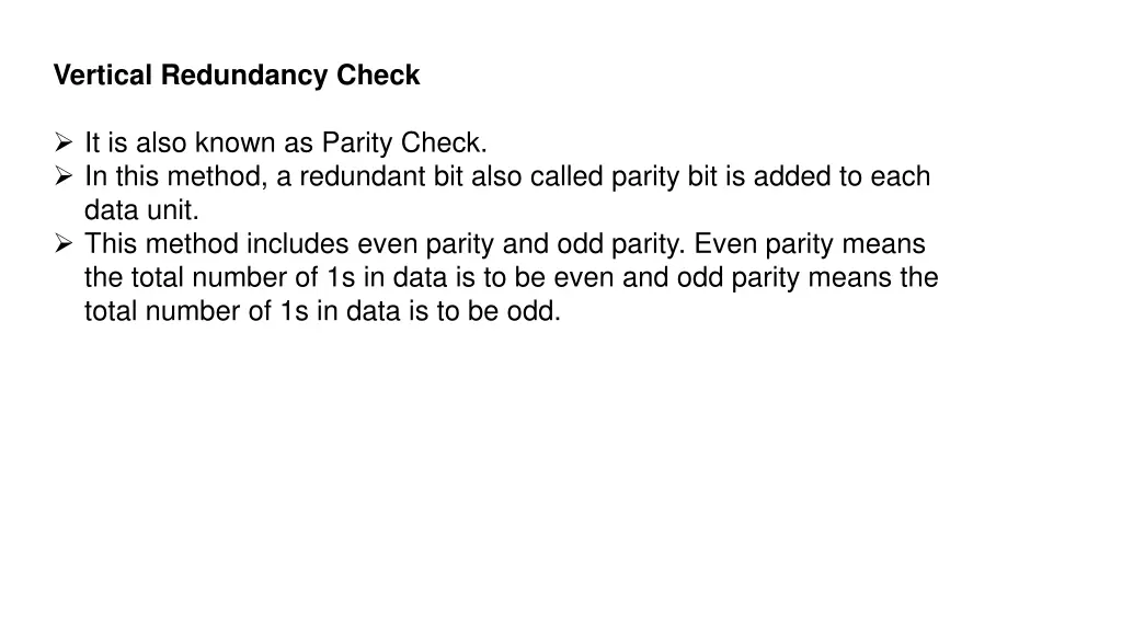 vertical redundancy check