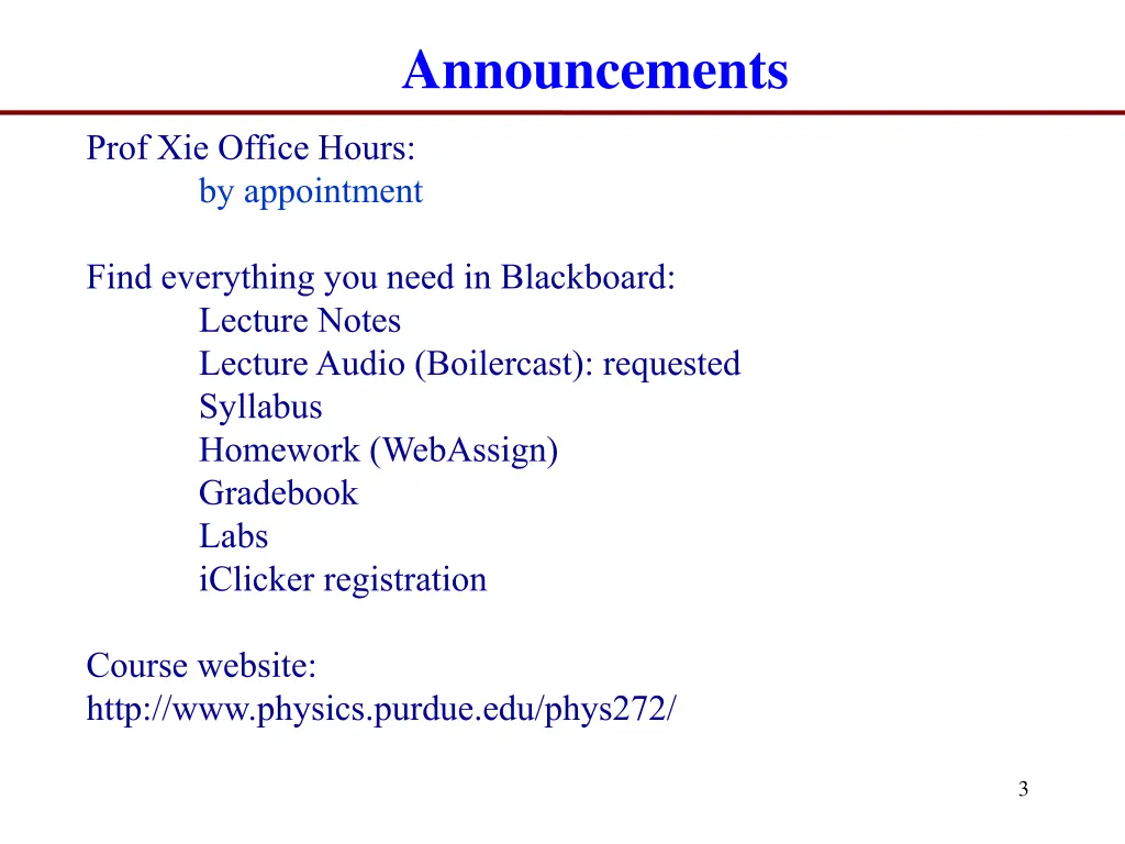 announcements