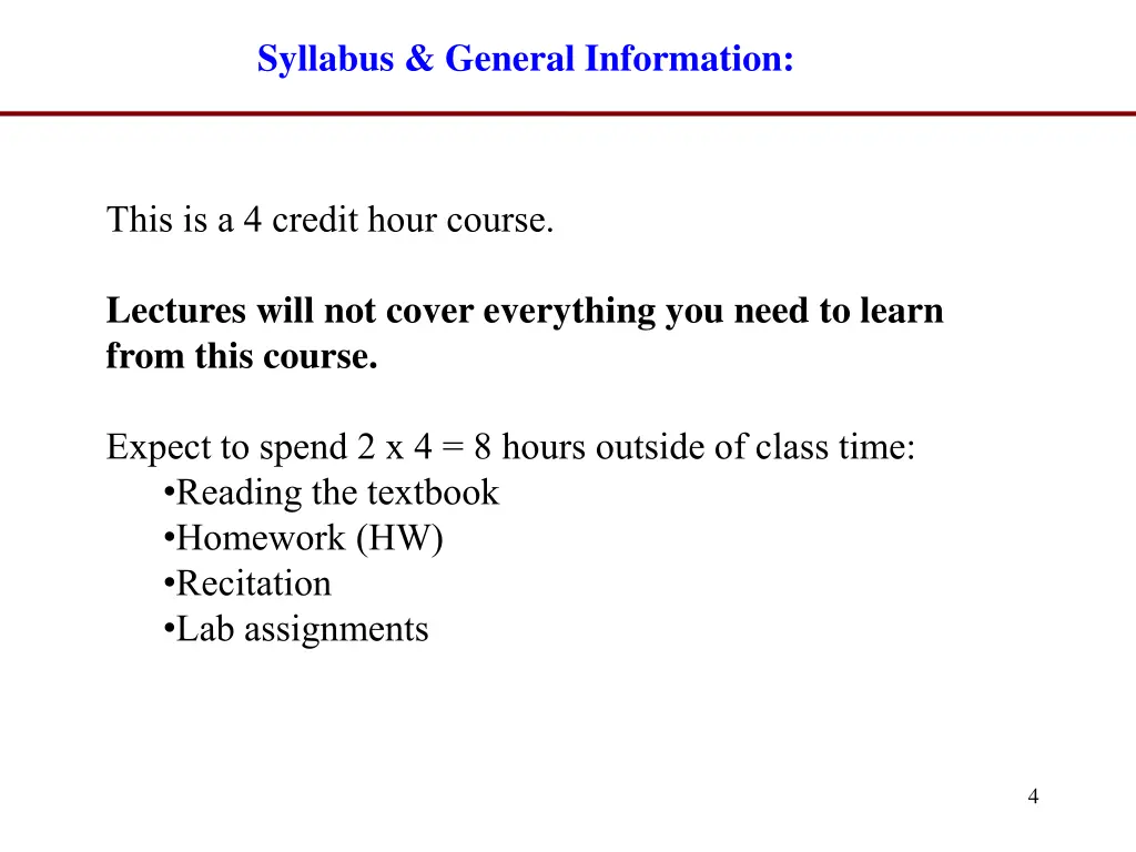 syllabus general information