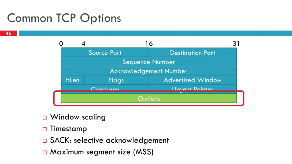 common tcp options