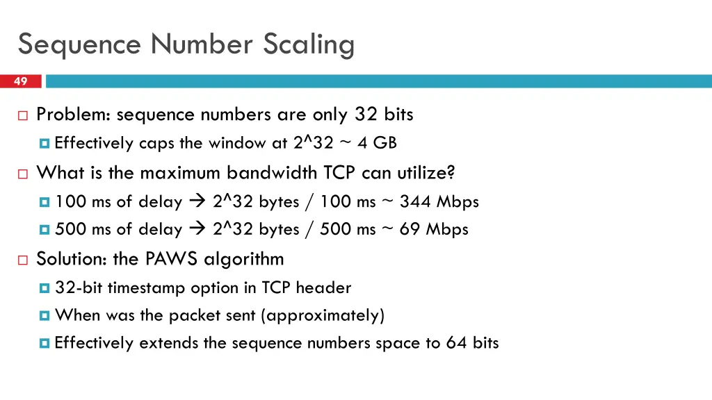 sequence number scaling