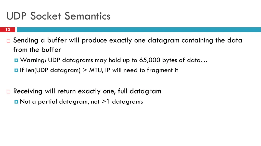 udp socket semantics 1