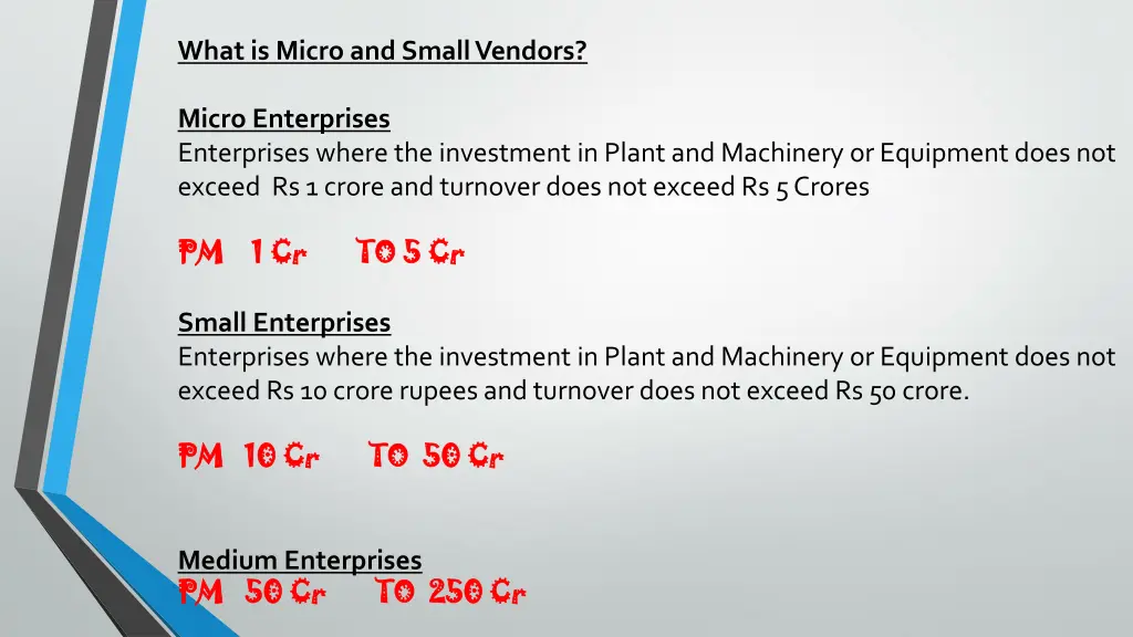 what is micro and small vendors