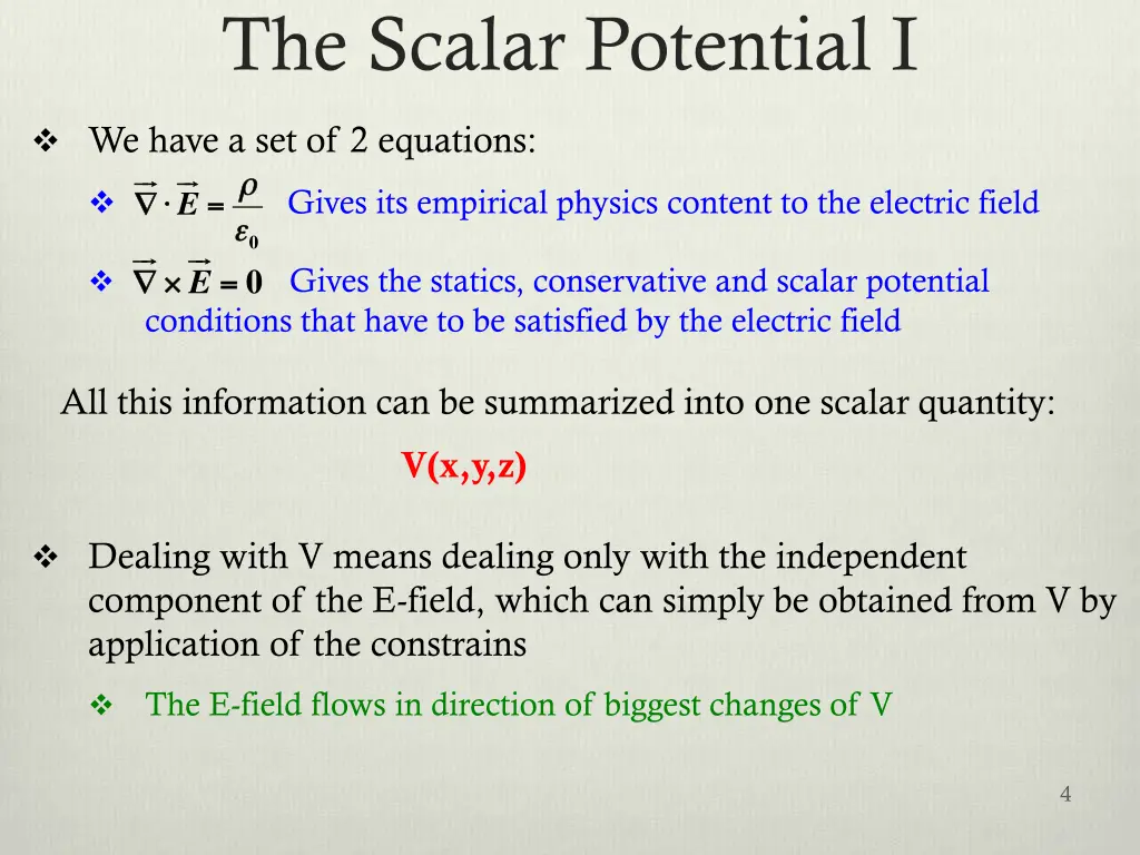 the scalar potential i