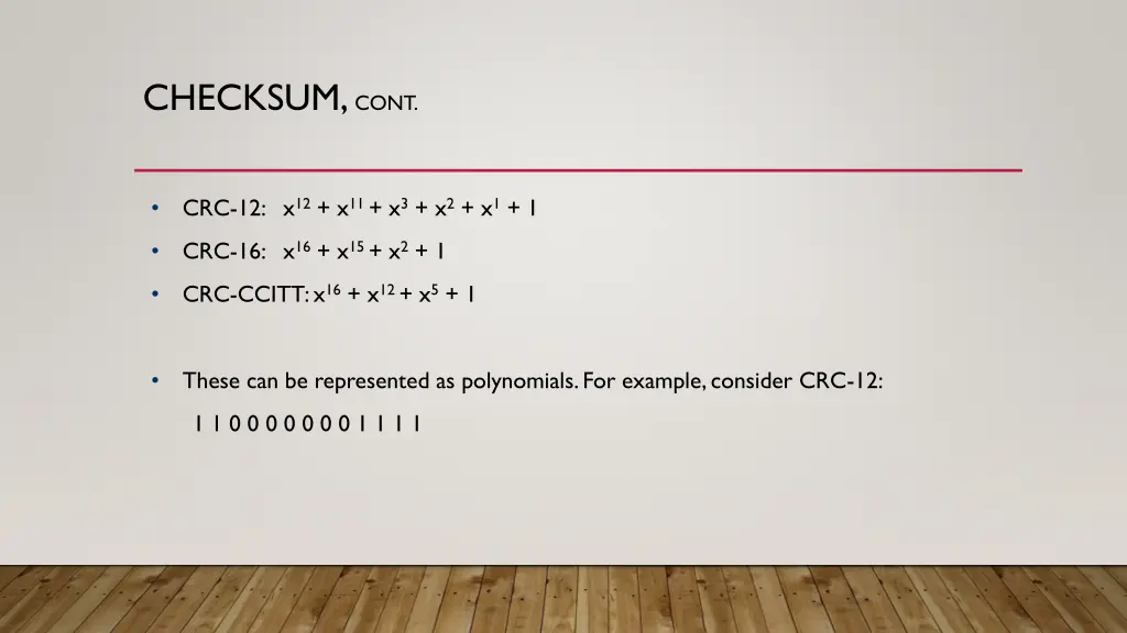 checksum cont