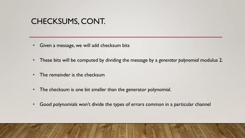 checksums cont