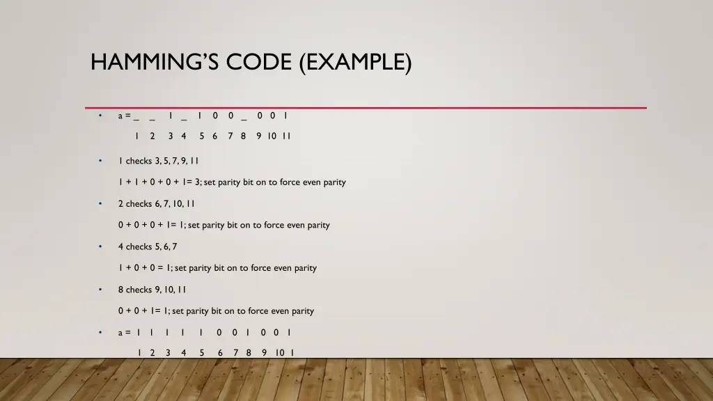 hamming s code example