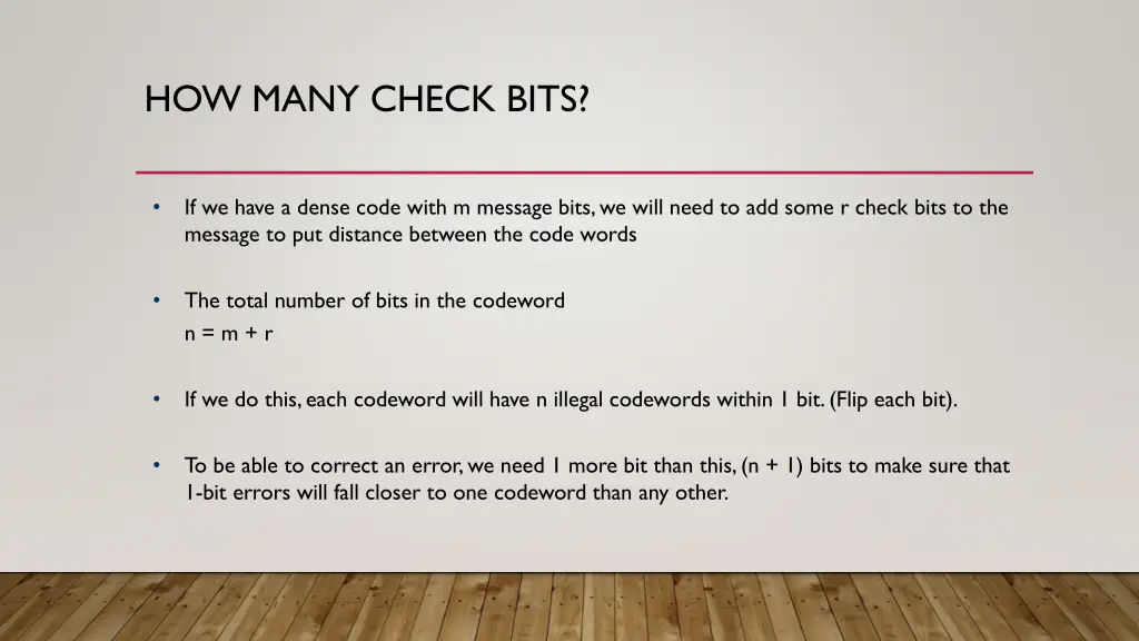 how many check bits