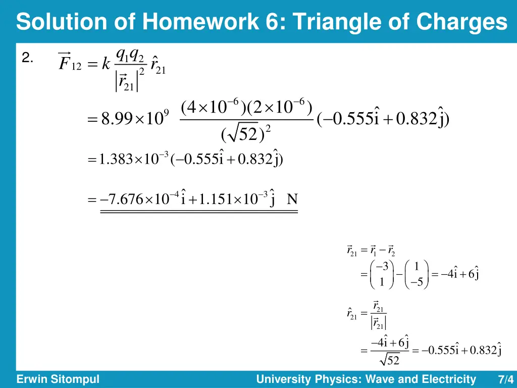 solution of homework 6 triangle of charges 1