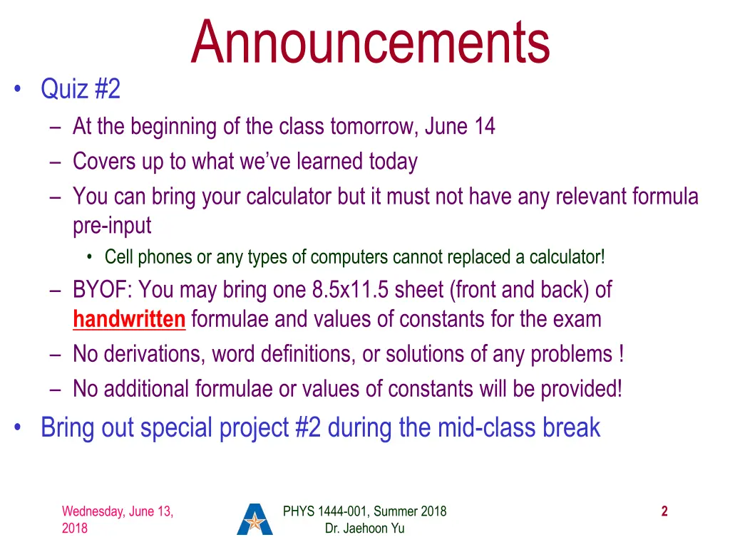 announcements
