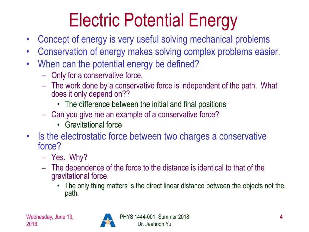 electric potential energy concept of energy