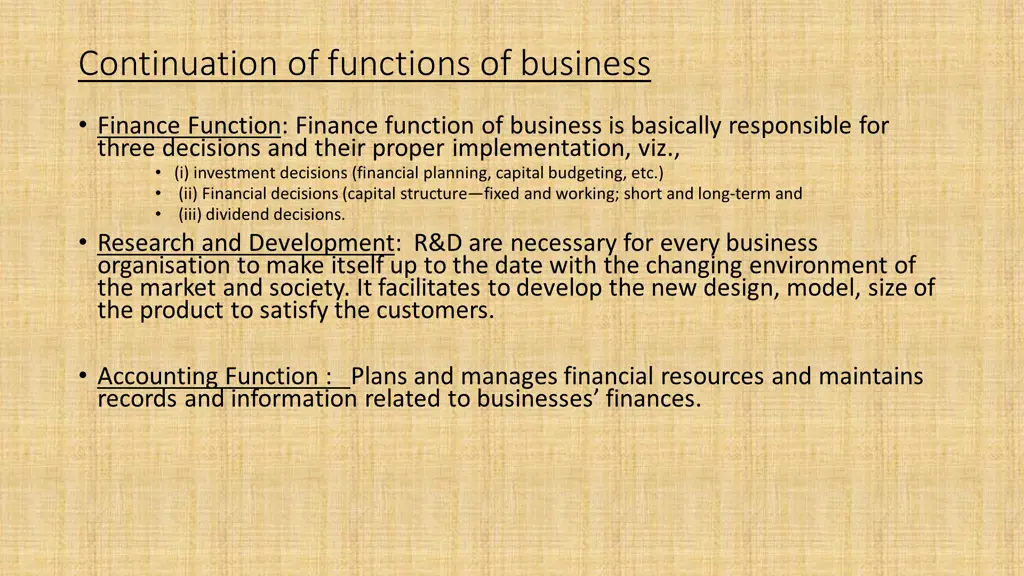 continuation of functions of business