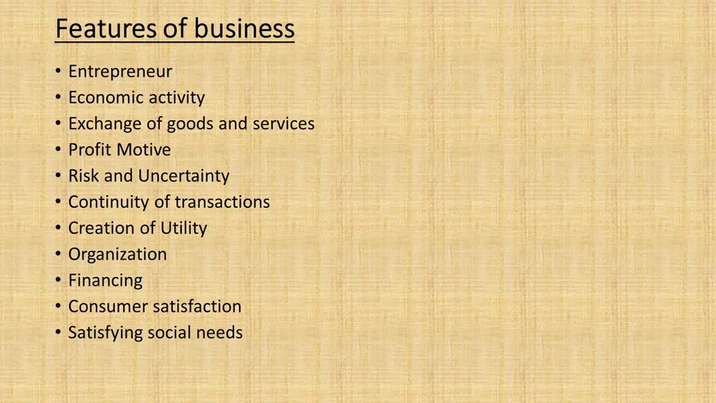 features of business features of business