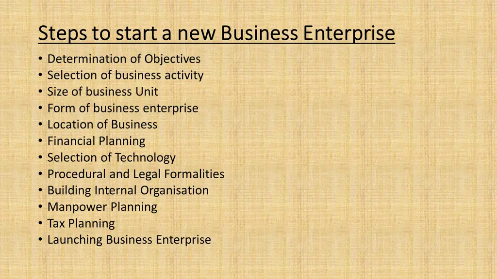 steps to start a new business enterprise steps