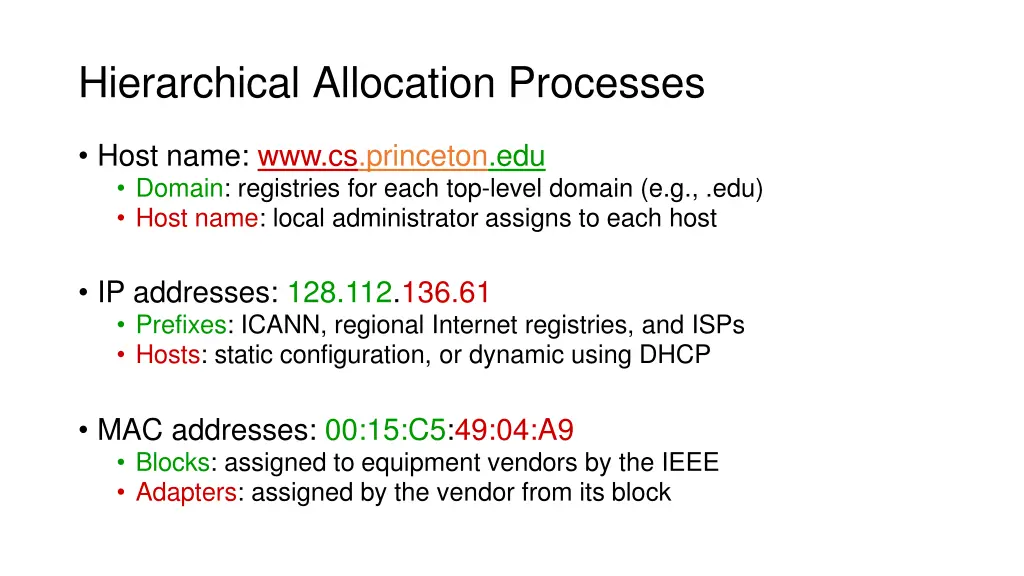 hierarchical allocation processes