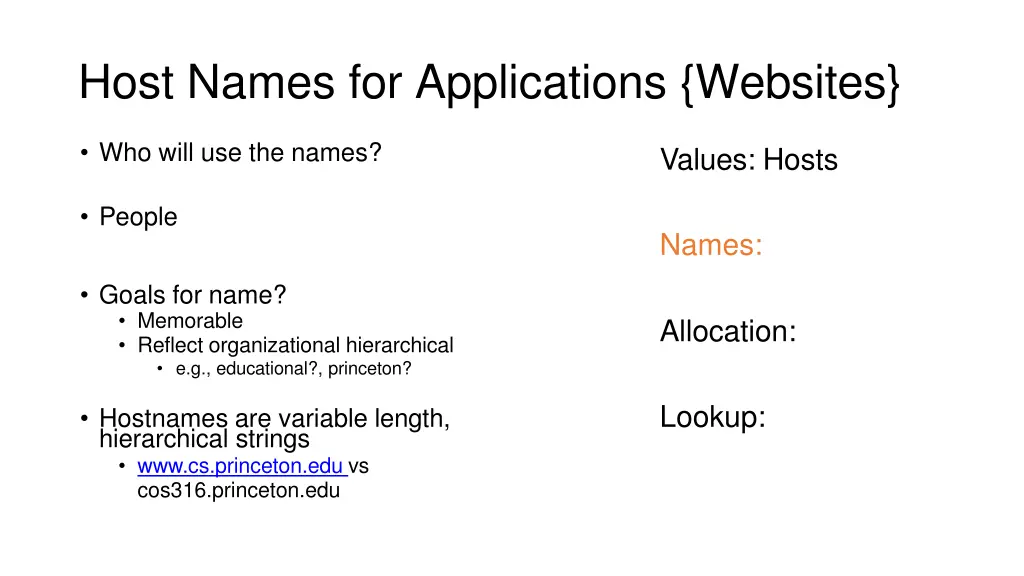 host names for applications websites 1