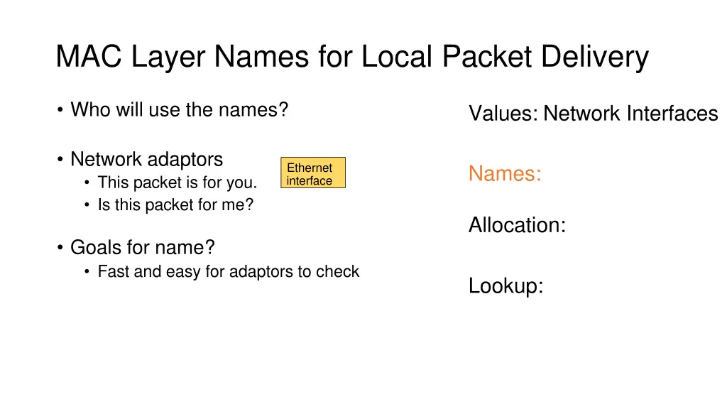 mac layer names for local packet delivery 1