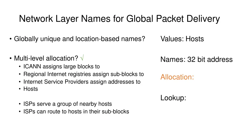 network layer names for global packet delivery 3