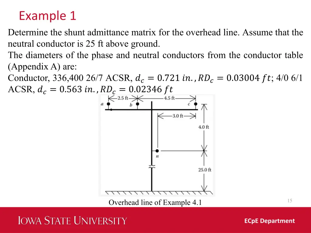example 1 determine the shunt admittance matrix