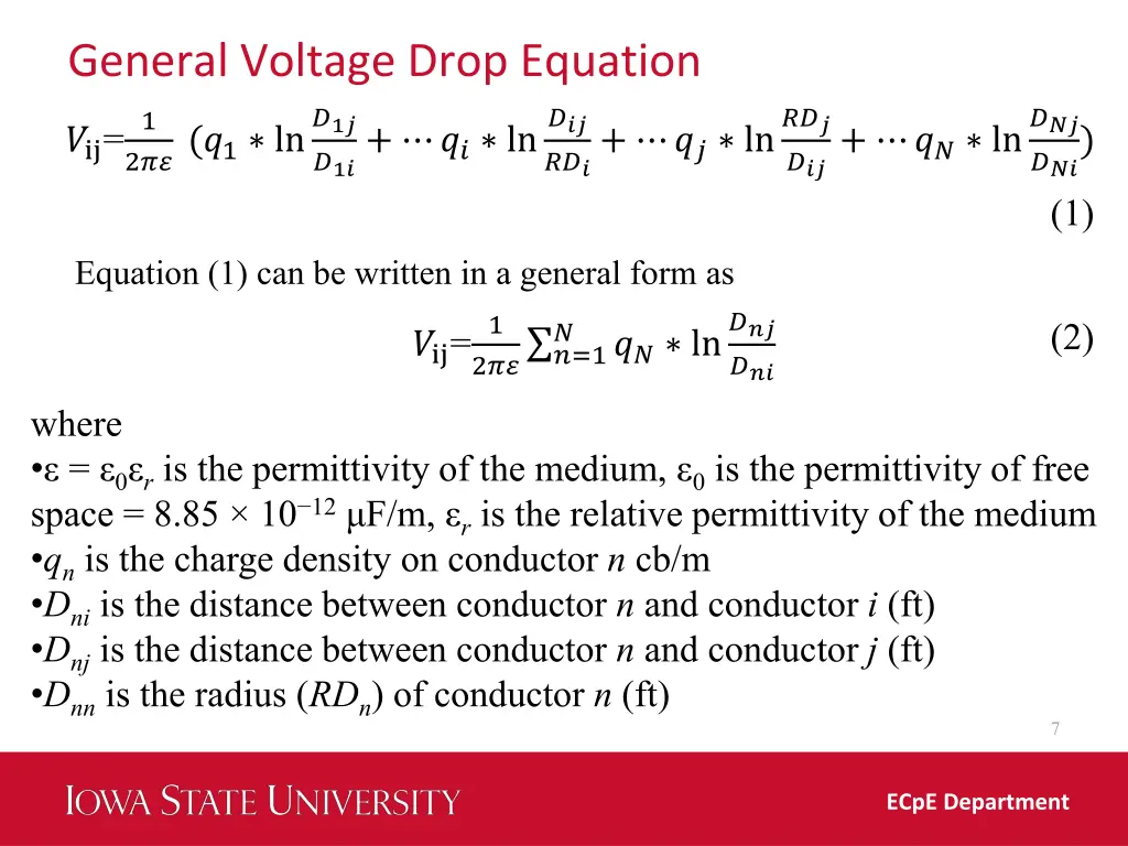 general voltage drop equation 1