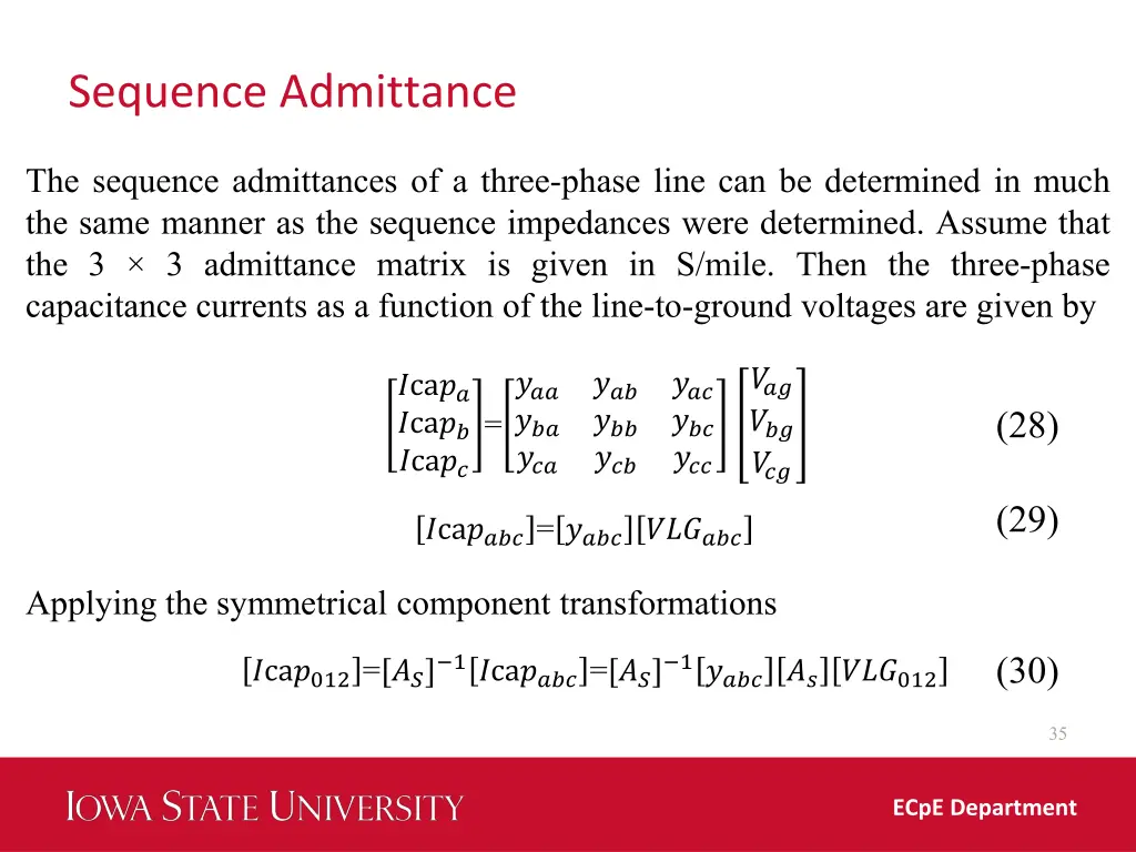 sequence admittance