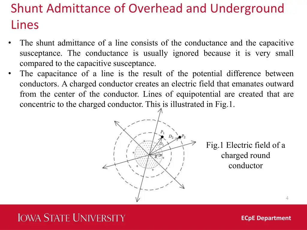 shunt admittance of overhead and underground lines