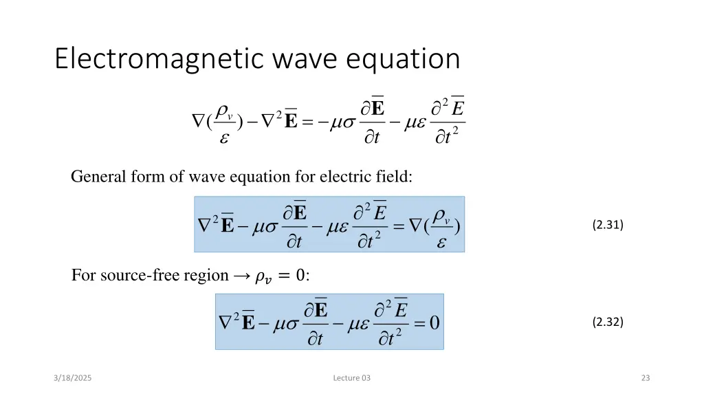 electromagnetic wave equation 1