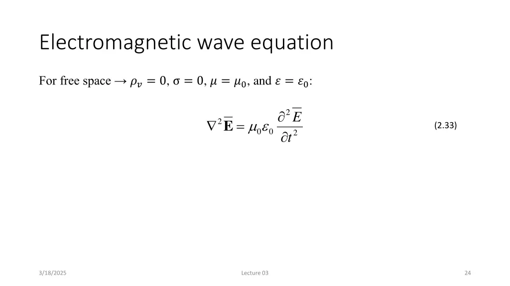 electromagnetic wave equation 2