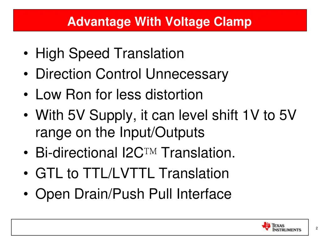 advantage with voltage clamp