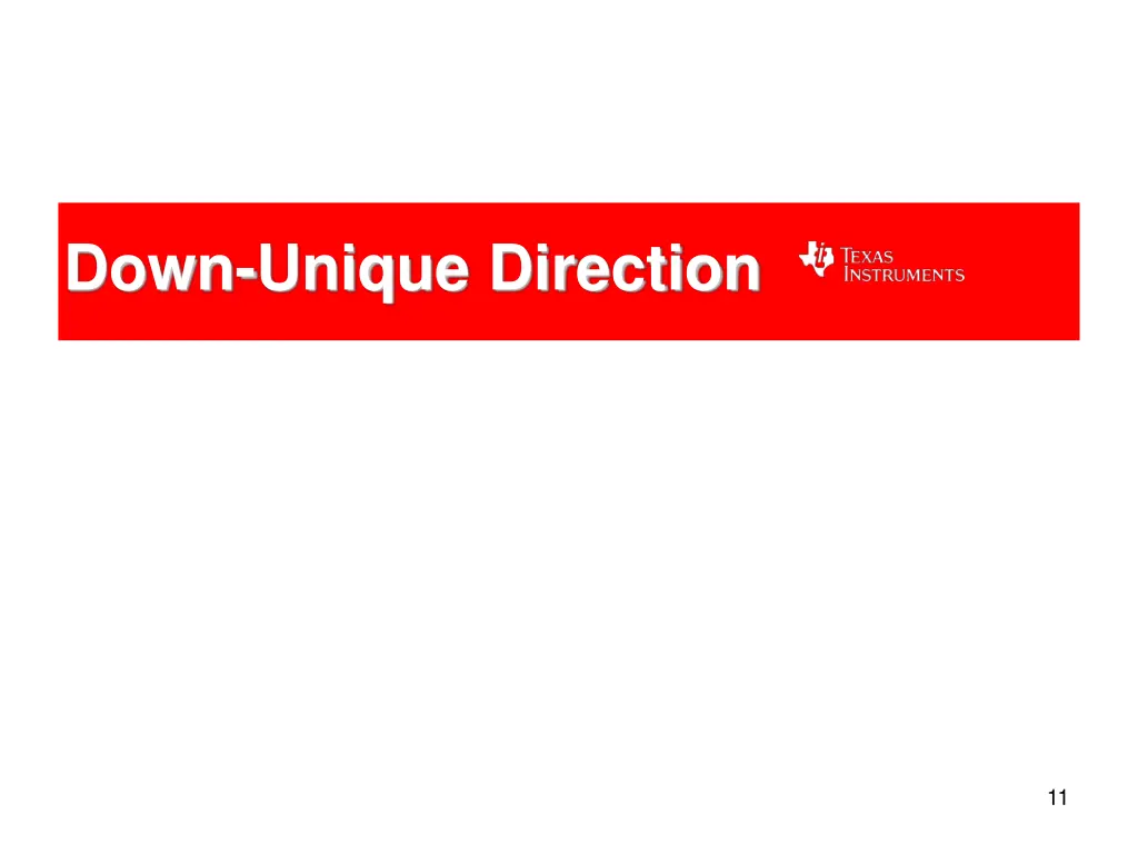 down unique direction