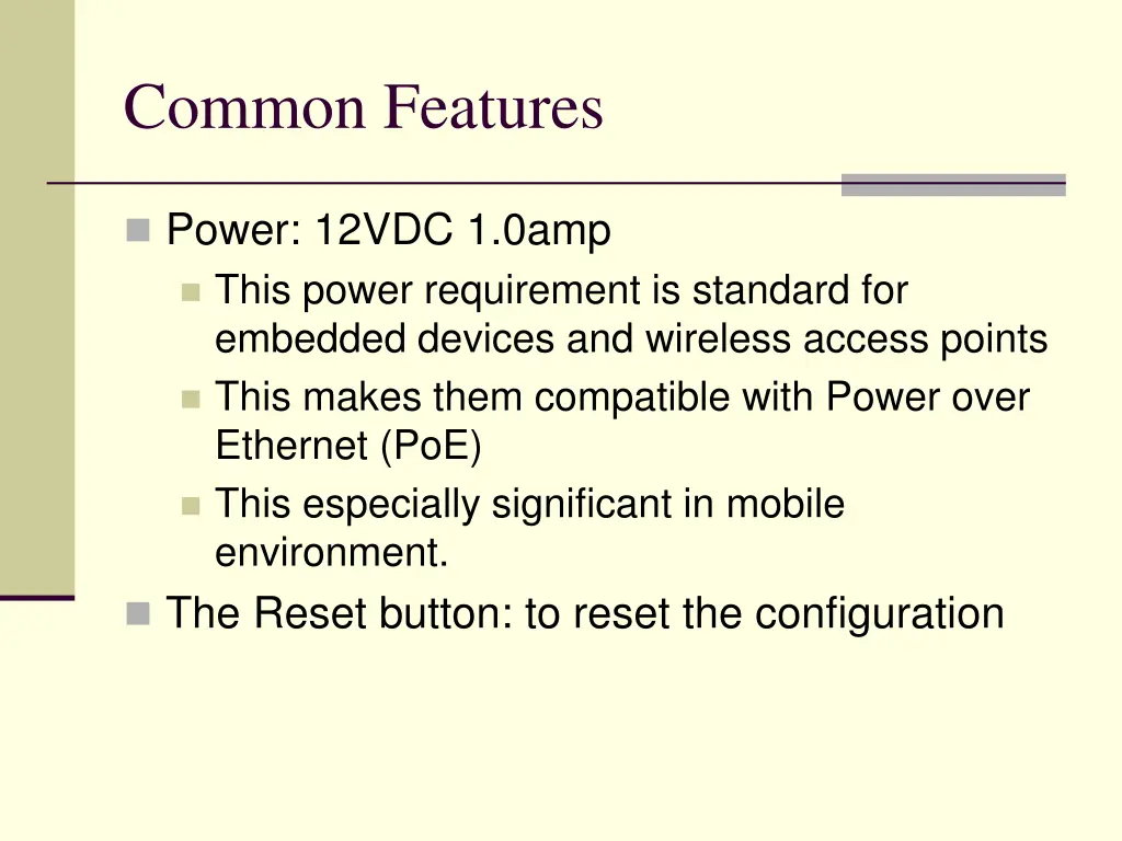 common features