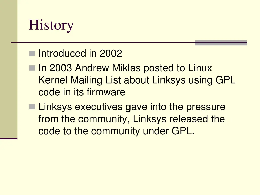 history