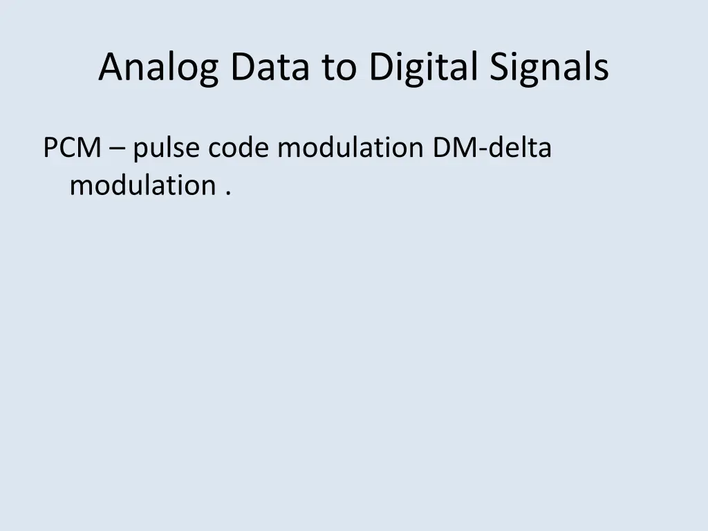 analog data to digital signals
