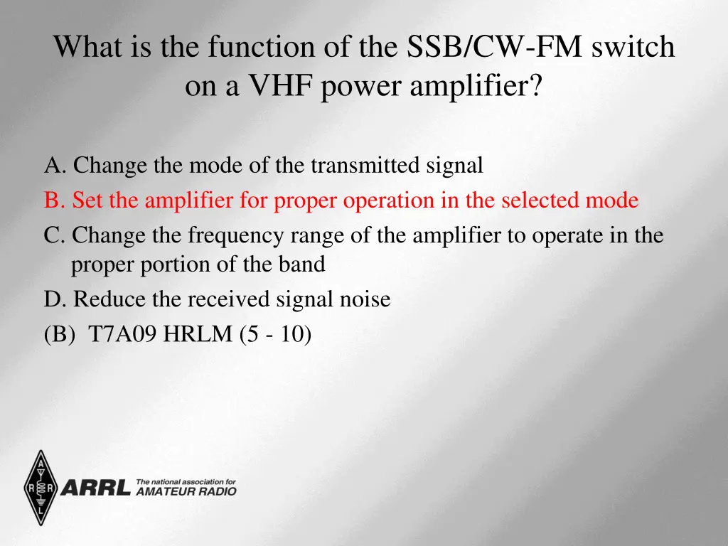 what is the function of the ssb cw fm switch 1