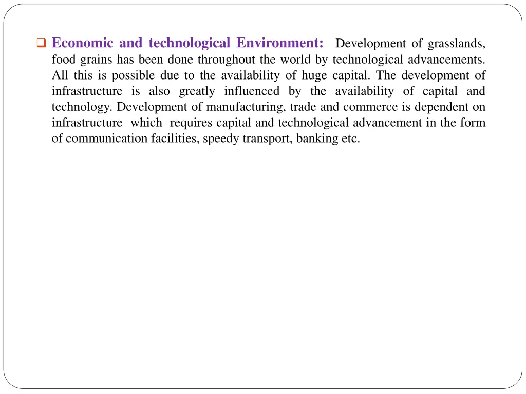 economic and technological environment