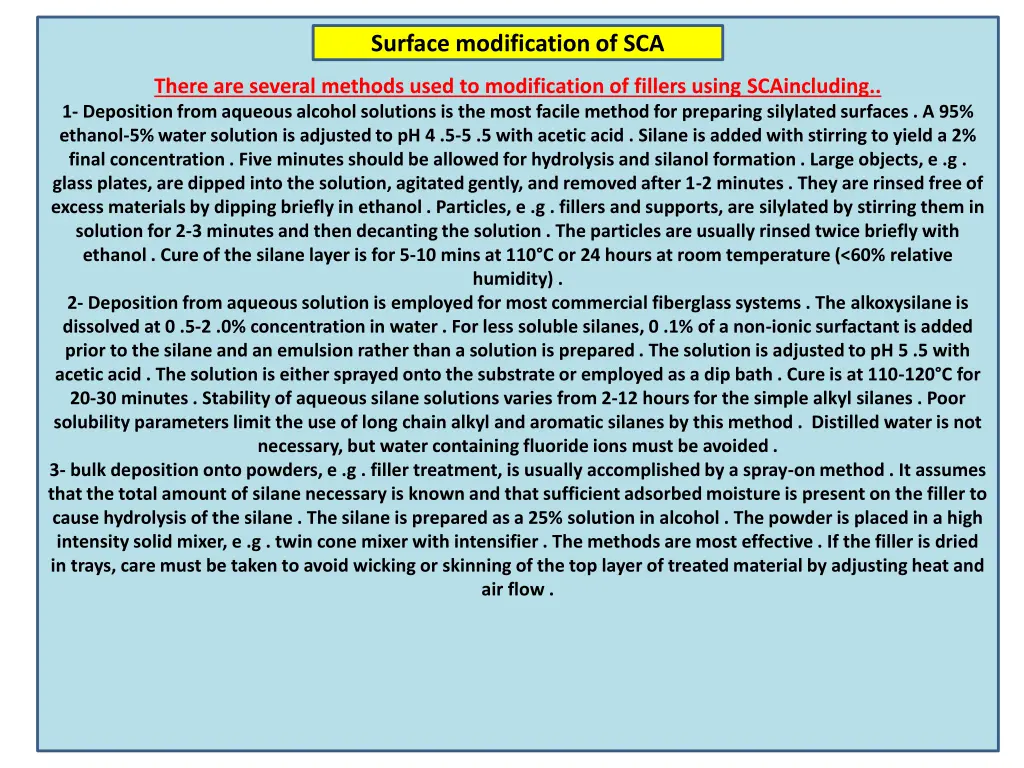 surface modification of sca