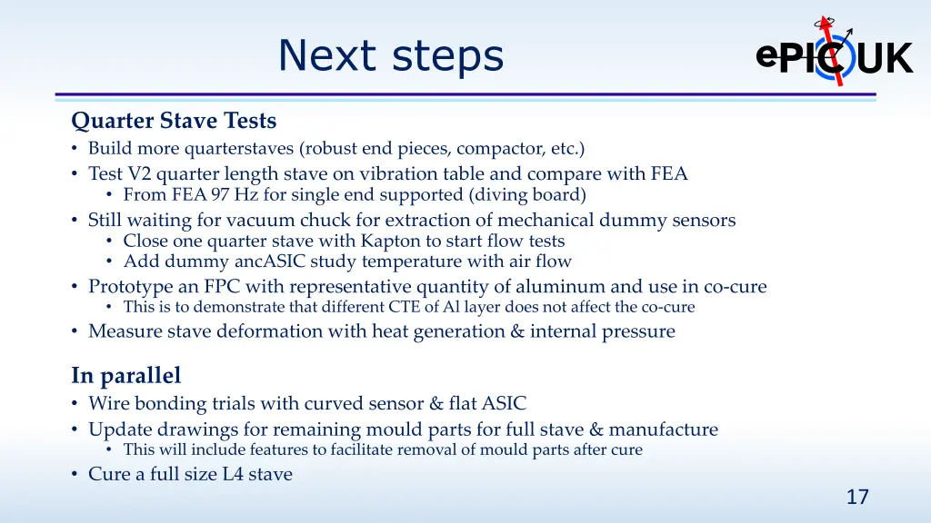 next steps