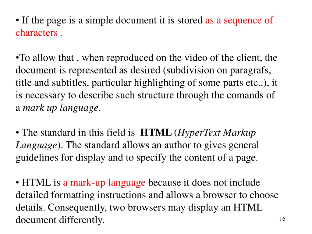 if the page is a simple document it is stored
