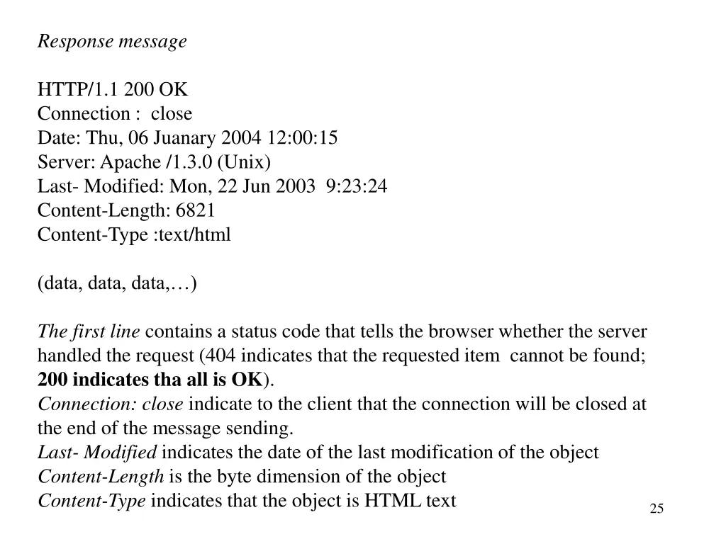 response message