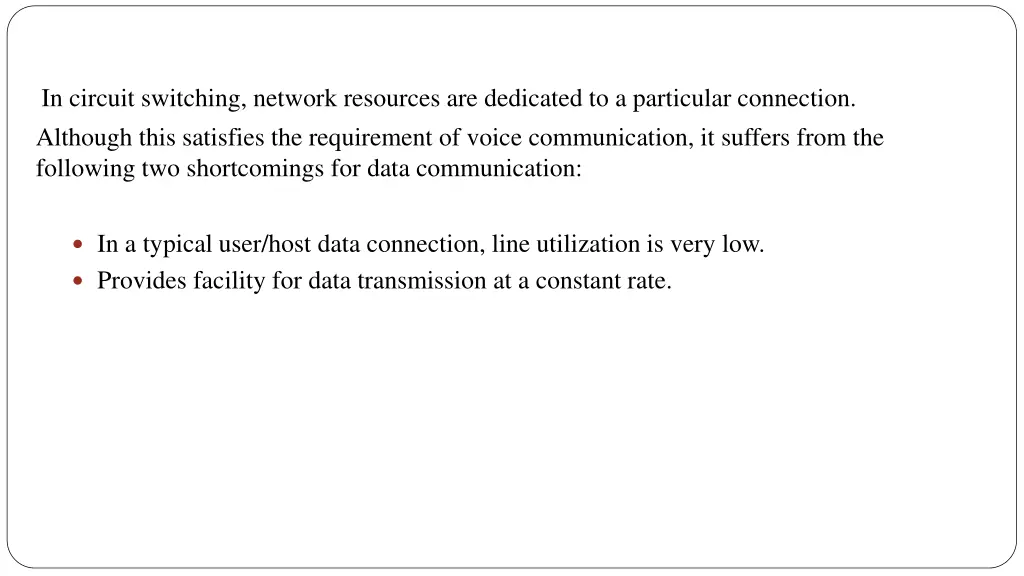 in circuit switching network resources