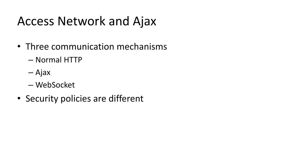 access network and ajax