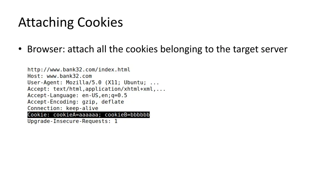 attaching cookies
