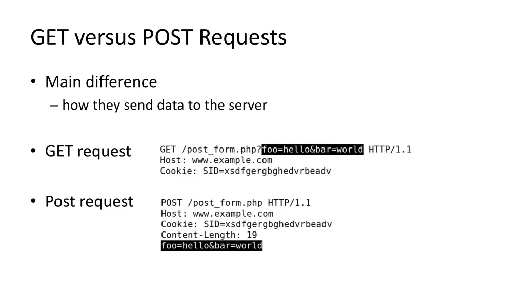 get versus post requests