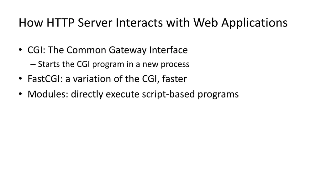 how http server interacts with web applications
