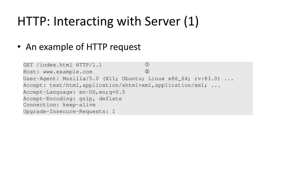 http interacting with server 1