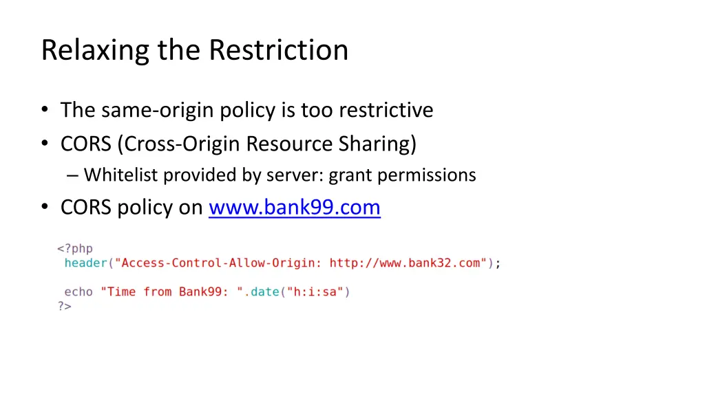 relaxing the restriction