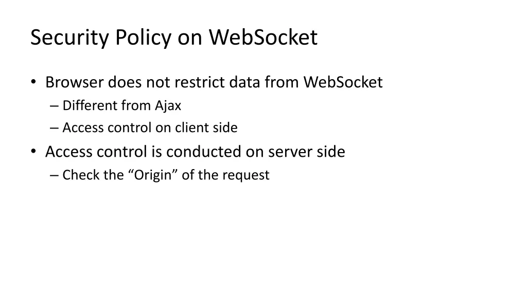 security policy on websocket