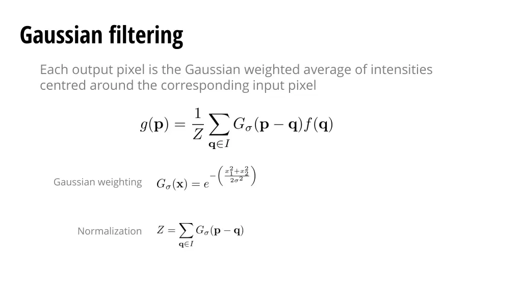 gaussian filtering