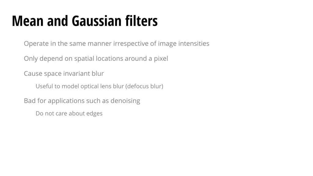 mean and gaussian filters