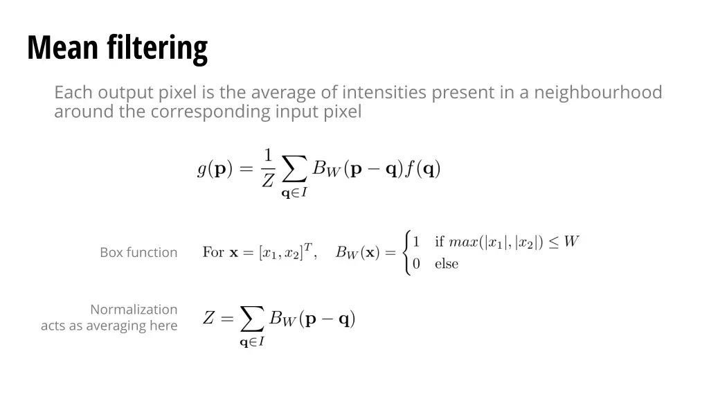 mean filtering